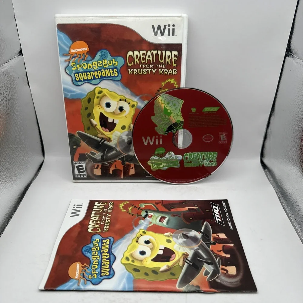 SpongeBob SquarePants Creature from the Krusty Krab Nintendo Wii CIB Complete